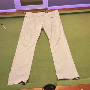 AG Jeans Adriano Goldschmied The Everett Tailored Leg Light Gray Denim Pants 38R